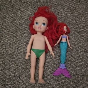 Disney Collection Little Mermaid Ariel Toddler 15" Doll And Barbie